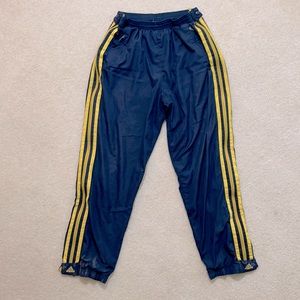 Vintage Adidas blue yellow stripe track pant Large